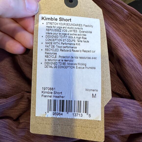 prAna Kimble Short M Flannel Heather High Rise Yoga Biker Shorts NWT - Picture 8 of 9